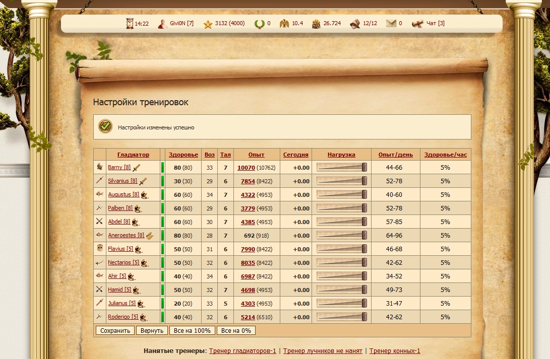 Гладиаторы - помощь новичкам - картинки